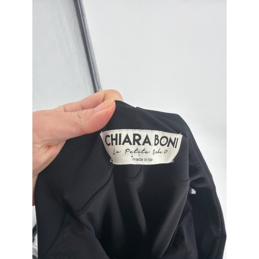 Chiara Boni La Petite Robe Galena Grommet Jersey Cocktail Dress Black Womens M - Picture 3 of 10